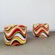 Pair of "psychedelic" fabric poufs from the 70s.