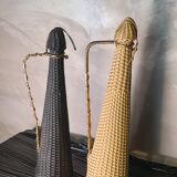 Lot of Scoubidou bottles from the 1960s to the 1970s, 1 black and 1 cream 44x10