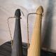 Lot of Scoubidou bottles from the 1960s to the 1970s, 1 black and 1 cream 44x10