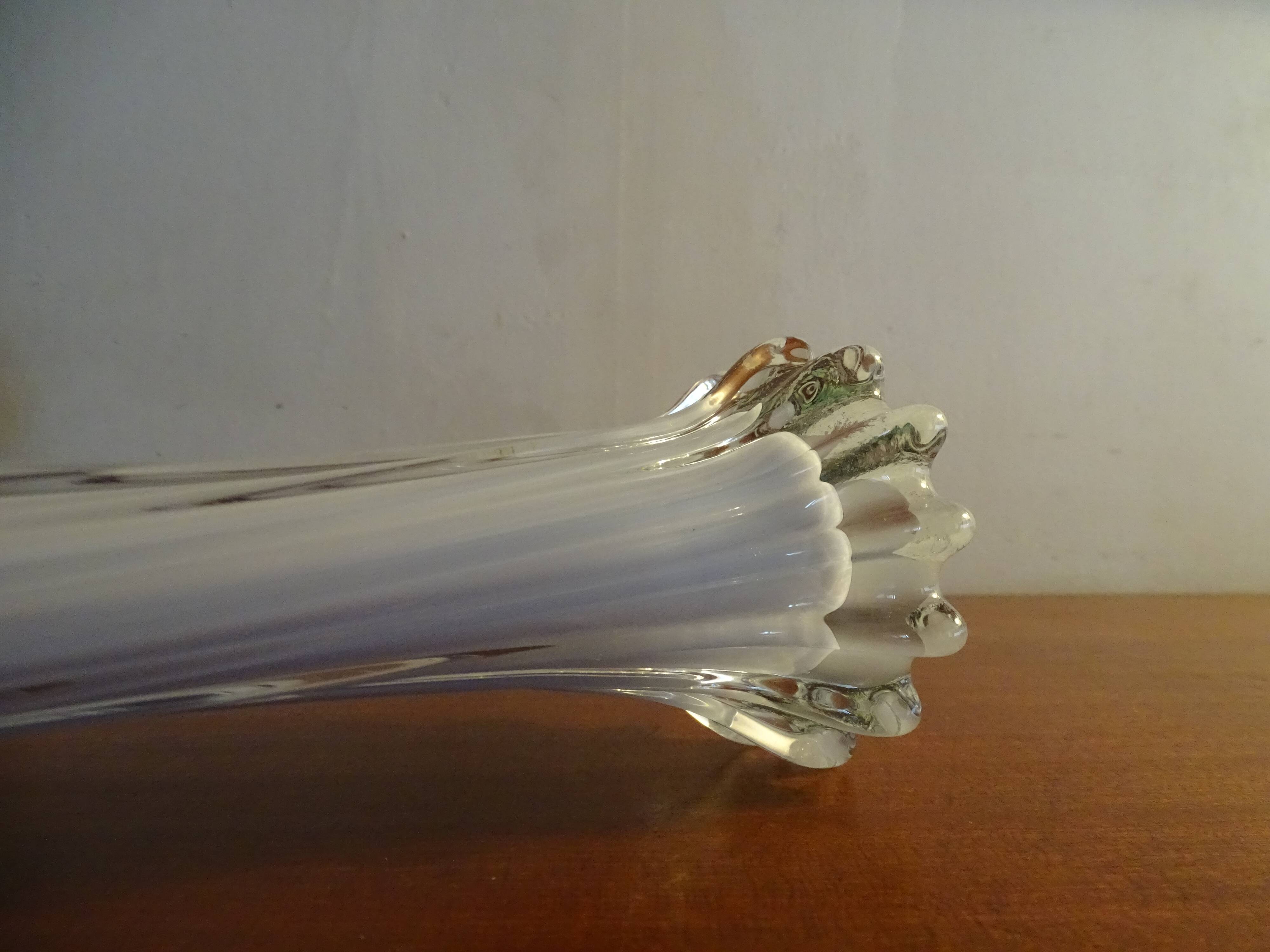 Murano glass vase twisted flower neck