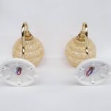 Speckled glass swan neck wall lights