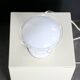 80s lamp, white lacquered metal and glass globe