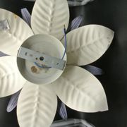 Silver-coloured metal flower shape wall sconce
