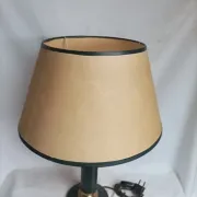 Vintage table lamp base from the 1970s/1980s in leather - in working condition.