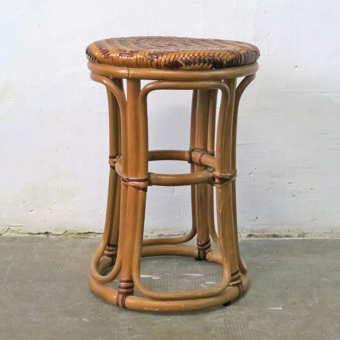 Rattan bamboo stool