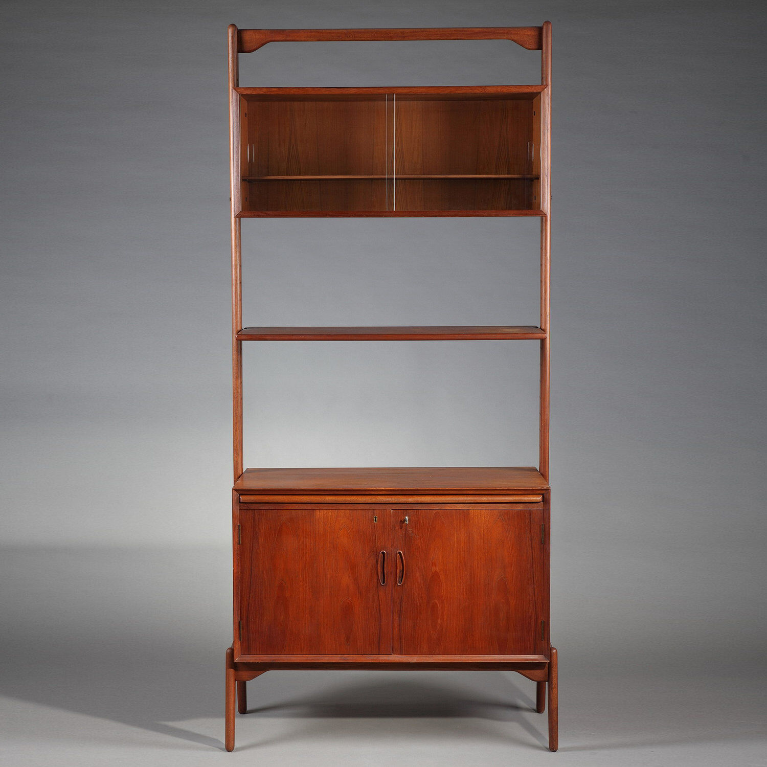 Modular bookcase coffered teak, Danish labour