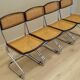 Ensemble de quatre chaises, design Bauhaus, années 1960, production : Italie