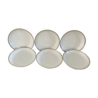 6 assiettes creuses en porcelaine de Limoges