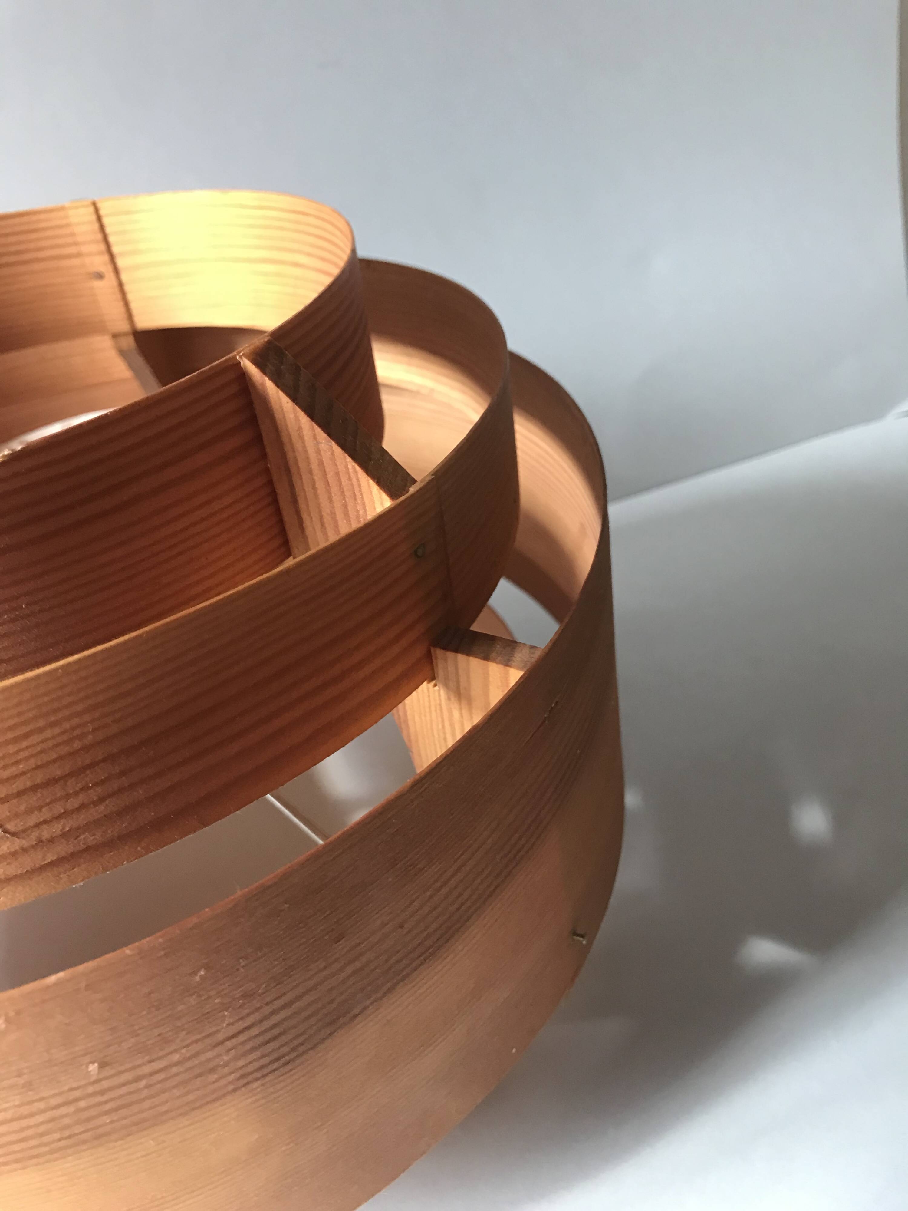 Scandinavian wooden pendant light, vintage circa 1960