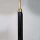 Mid-century black leather and brass floor lamp by Falkenbergs Belysning, Sweden, 1960s.