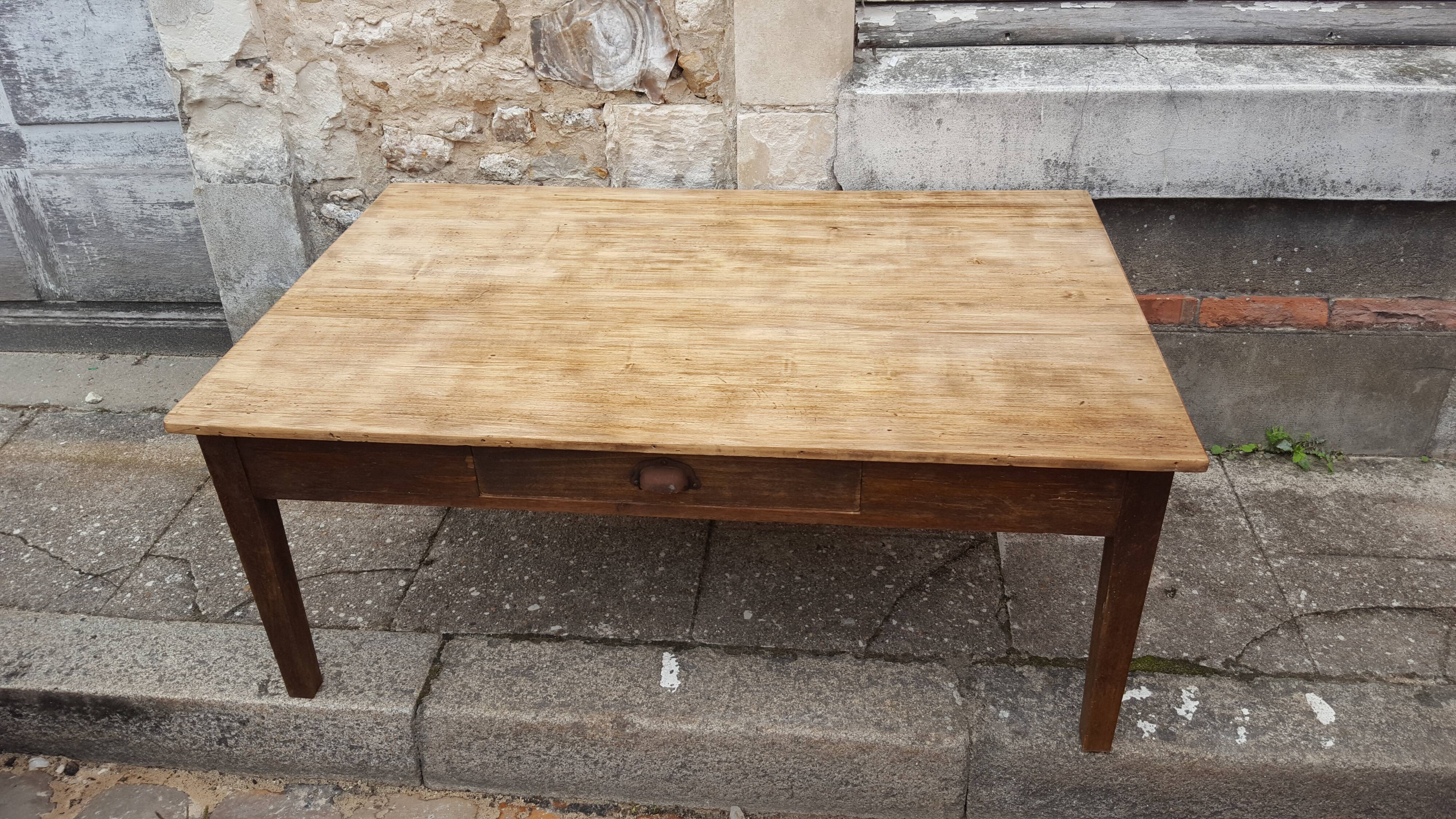 Raw farm table coffee table