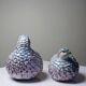 Pair of hand-painted Chinese porcelain quails, 1960s-1970s.