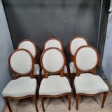 Series of 6 Louis XVI style medallion chairs