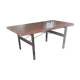Extendable dining table in walnut, mahogany and chrome, circa 1960