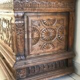 Antique Carved wooden chest with plant motif Renaissance period
