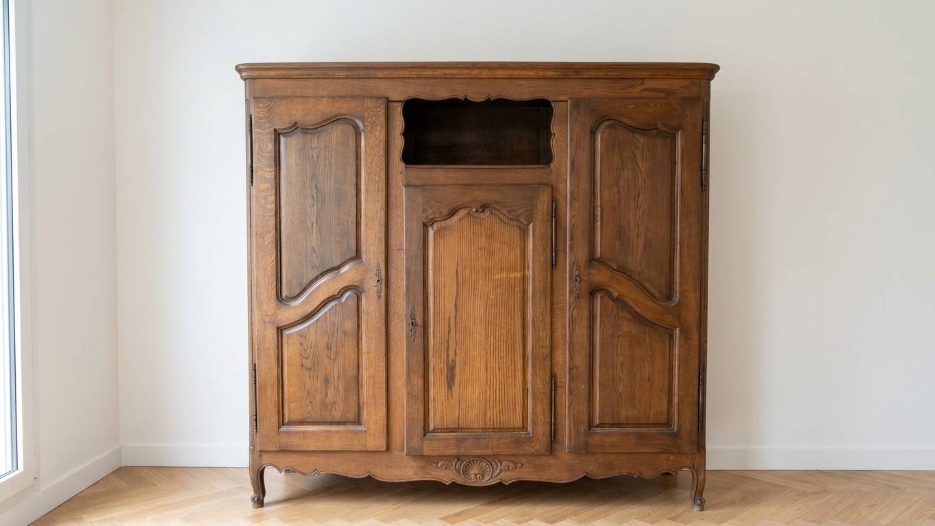 Antique solid wood wardrobe in Classic style