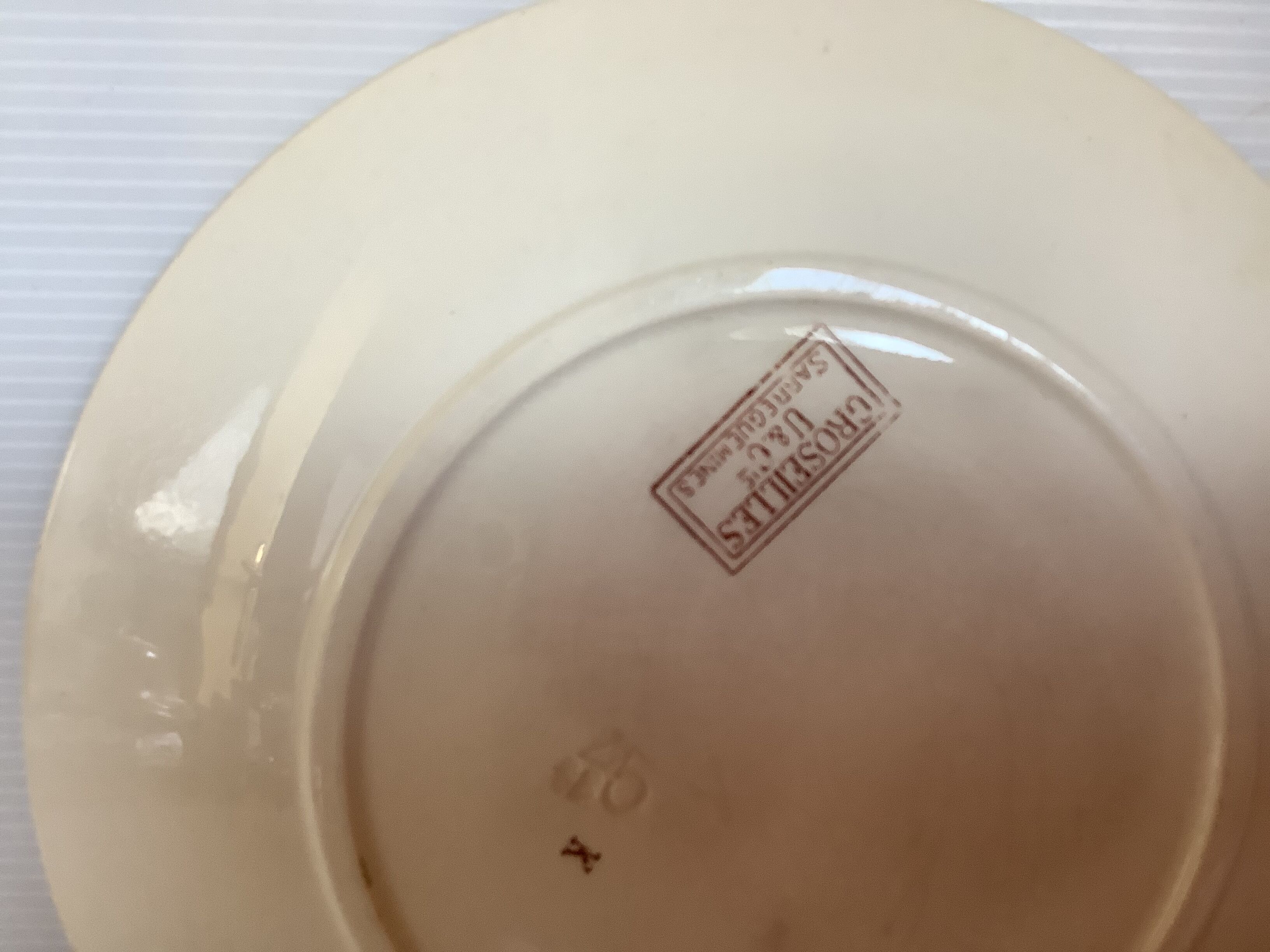 Old earthenware plate model gooseberries sarreguemines