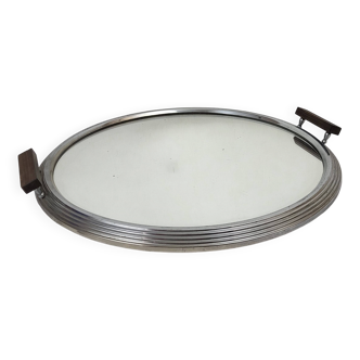 Plateau miroir rond Art déco