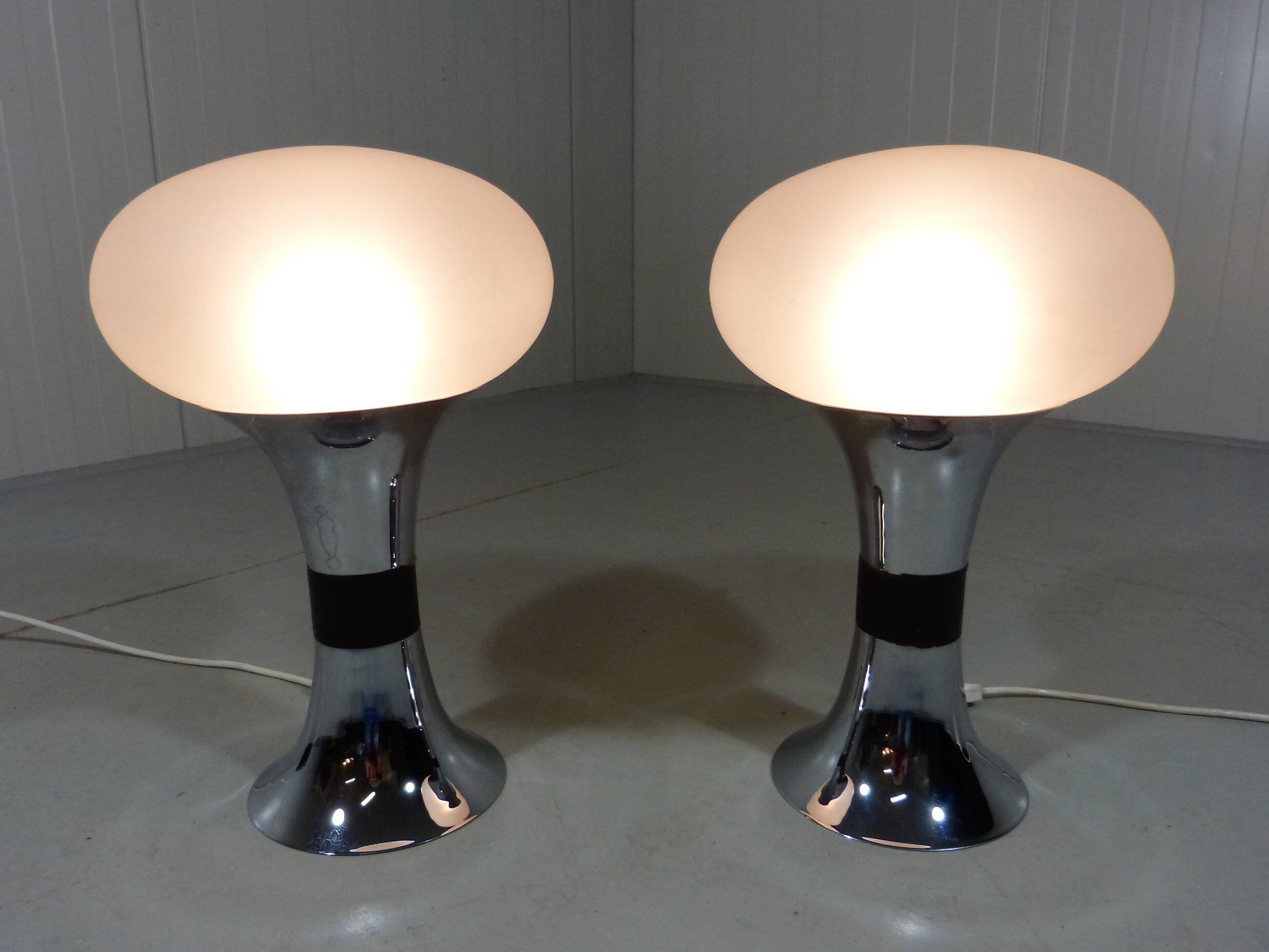 Set of 2 large Space Age table lamps 1960's