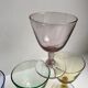 Set of 5 glasses with colored glass shot shot 70s