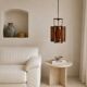 Brutalist chandelier Accolay in copper and resin, 1960s