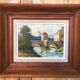 Oil painting on canvas s. audrey riverside + wood frame #a218