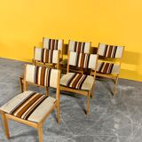 Set of 6 mid-century oak dining chairs by Uldum Mobelfabrik 1960s