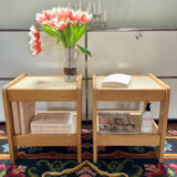 Pair of elm bedside tables
