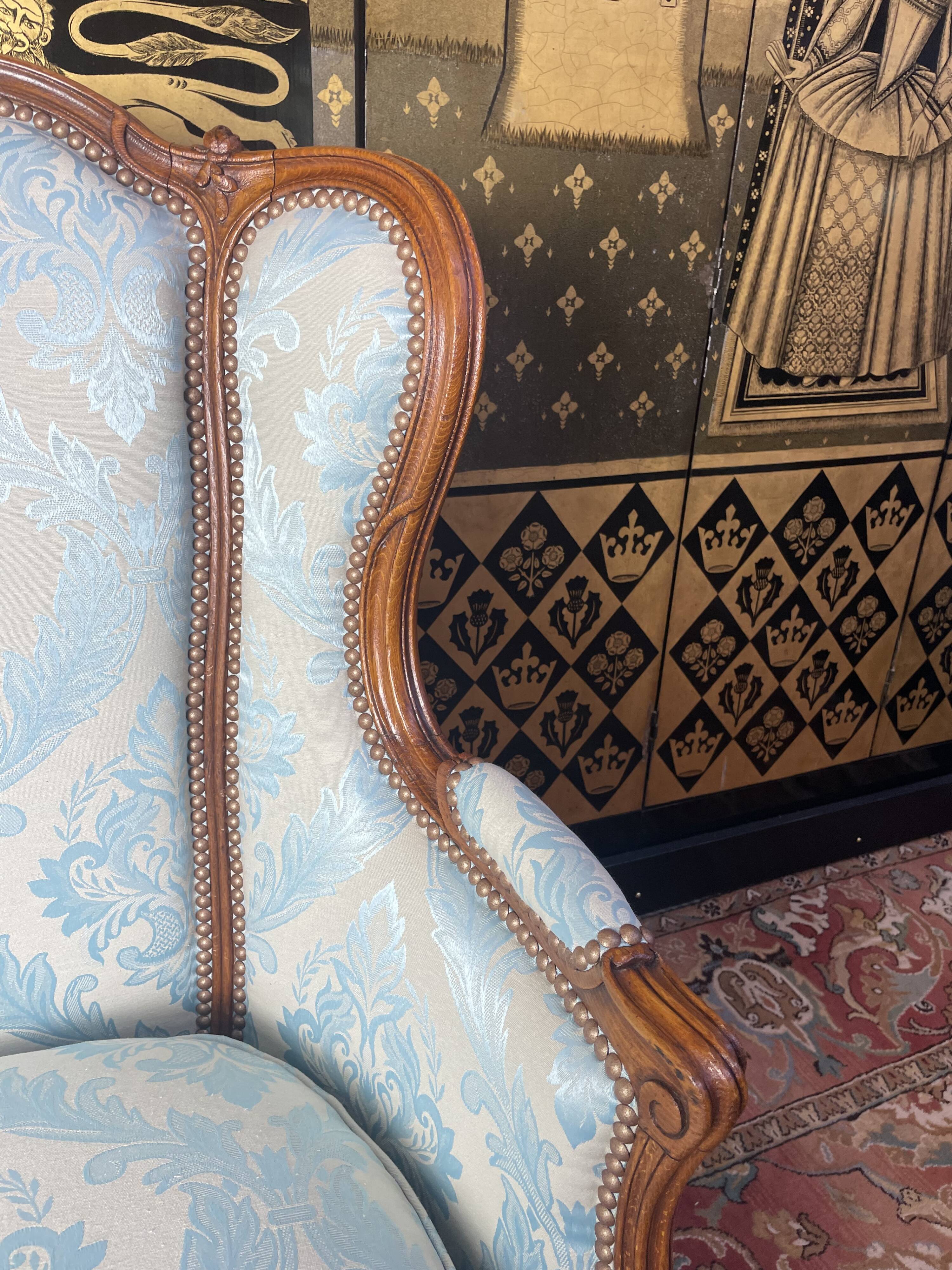 Restored Louis XV style shepherdess armchair