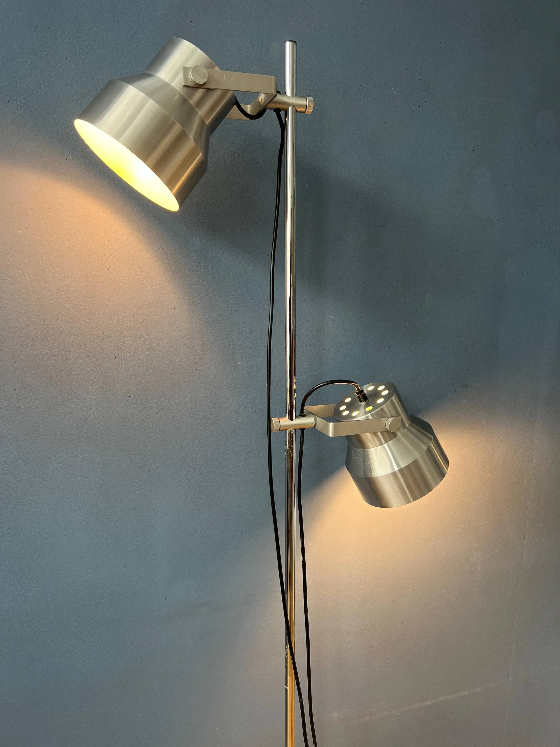 Silver vintage floor lamp Dijkstra Space Age