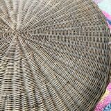Round wicker coffee table from the 60s