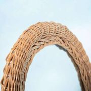 Vintage 70s bohemian wall mirror in woven rattan.