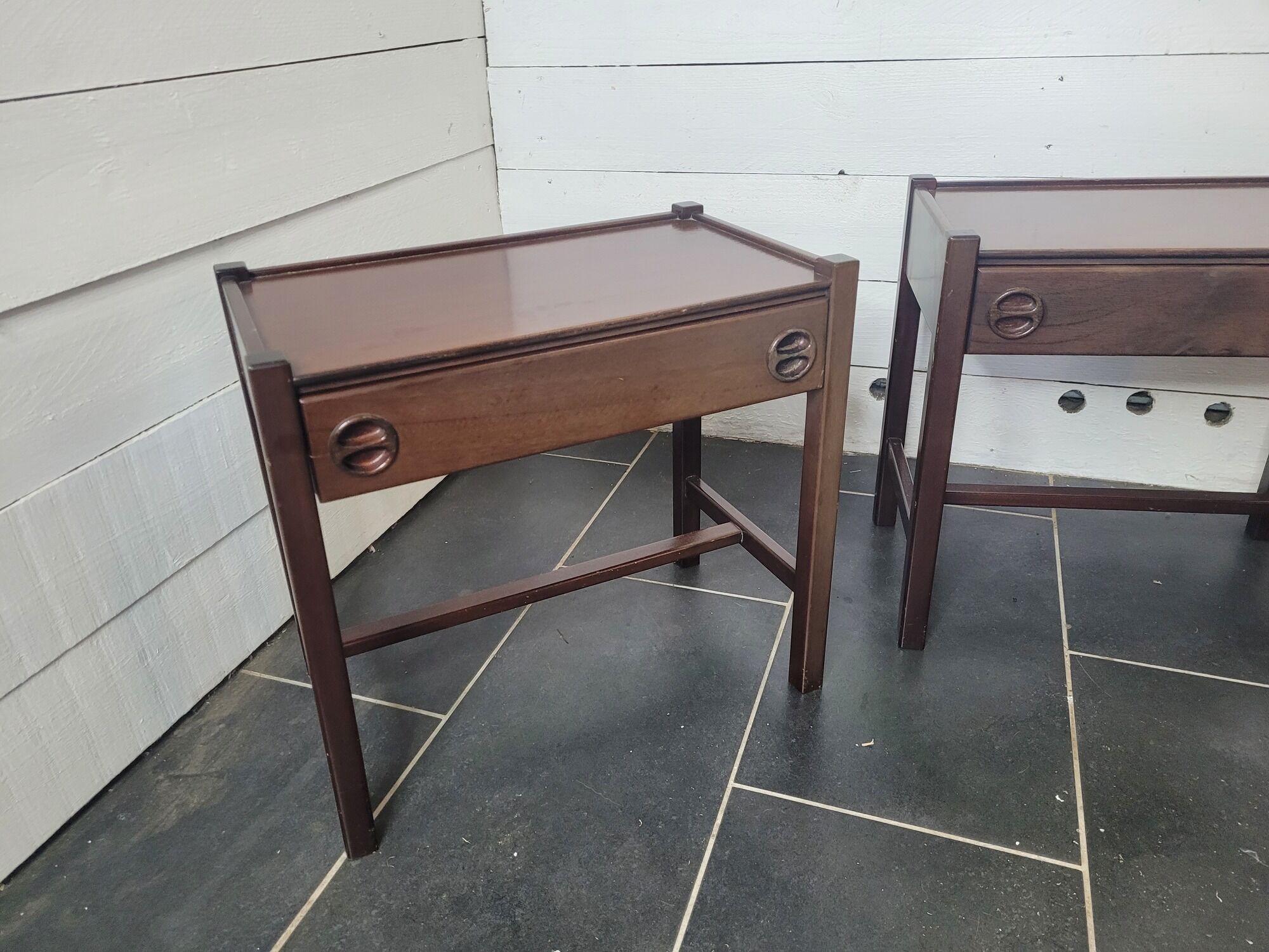 Pair of Scandinavian mahogany bedside tables from the 60s