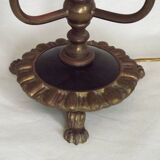 French Empire Style 3 Light Boulotte Table Lamp with Lion Feet and Shade