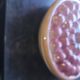 Vintage dessert plate in glazed ceramic with strawberry design, 1950s-1970s.