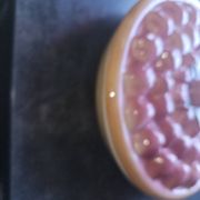 Vintage dessert plate in glazed ceramic with strawberry design, 1950s-1970s.
