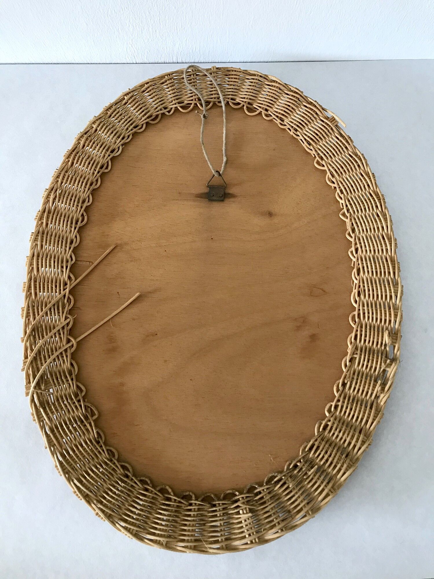 Vintage rattan mirror 47x36 cm 60s