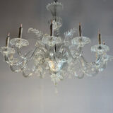 Venetian lustre in colourless Murano glass, 12 light arms, circa 1900