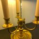 Hot water bottle lamp, 3 lights in bronze Lucien Gau, XXth