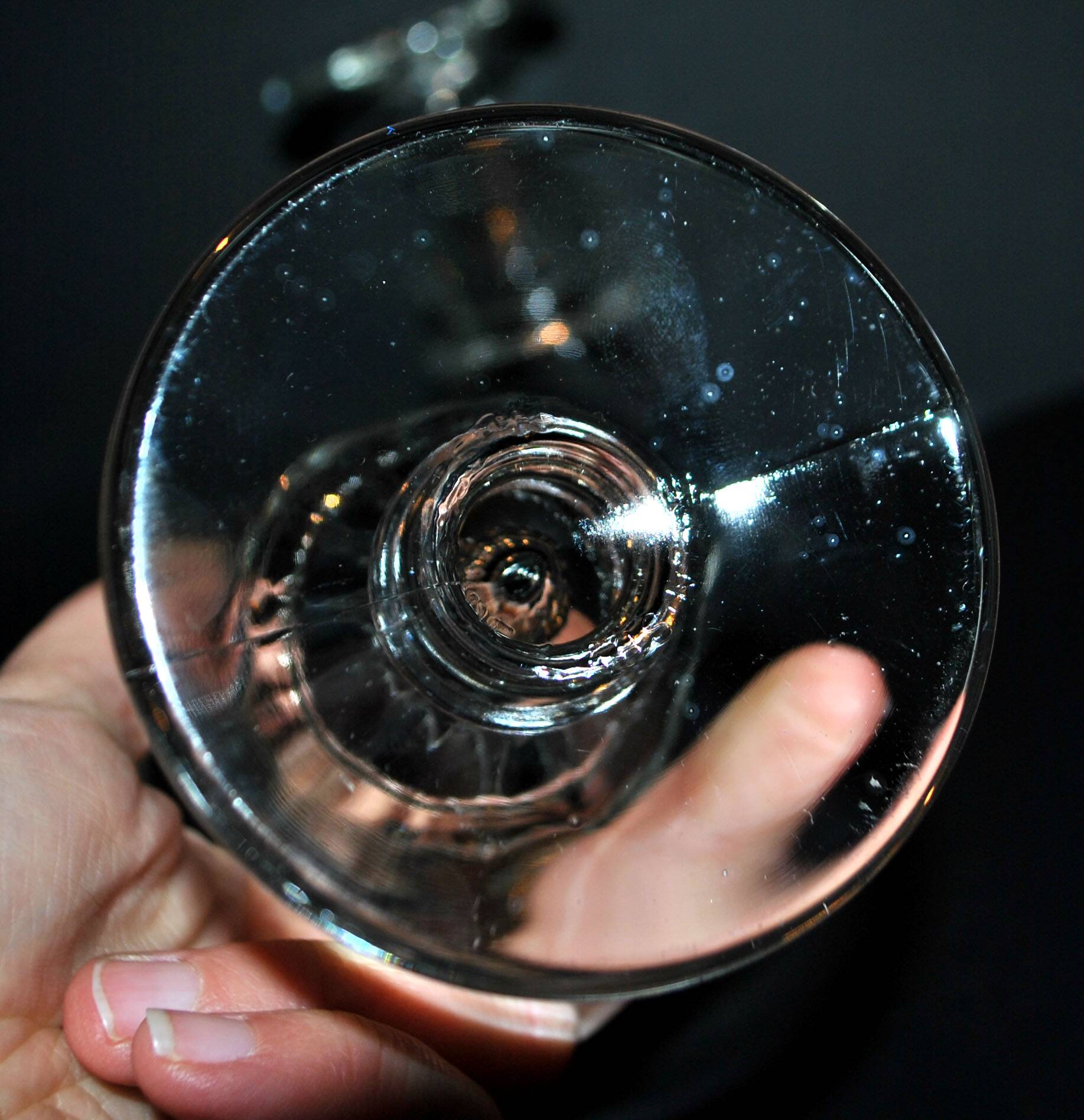 Lot de 2 verres à Absinthe en verre moulé vintage H16.5cm