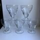 Set of 5 crystal wine glasses engraved 60s