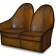 Modern Art leather sofa, restored, two-seater