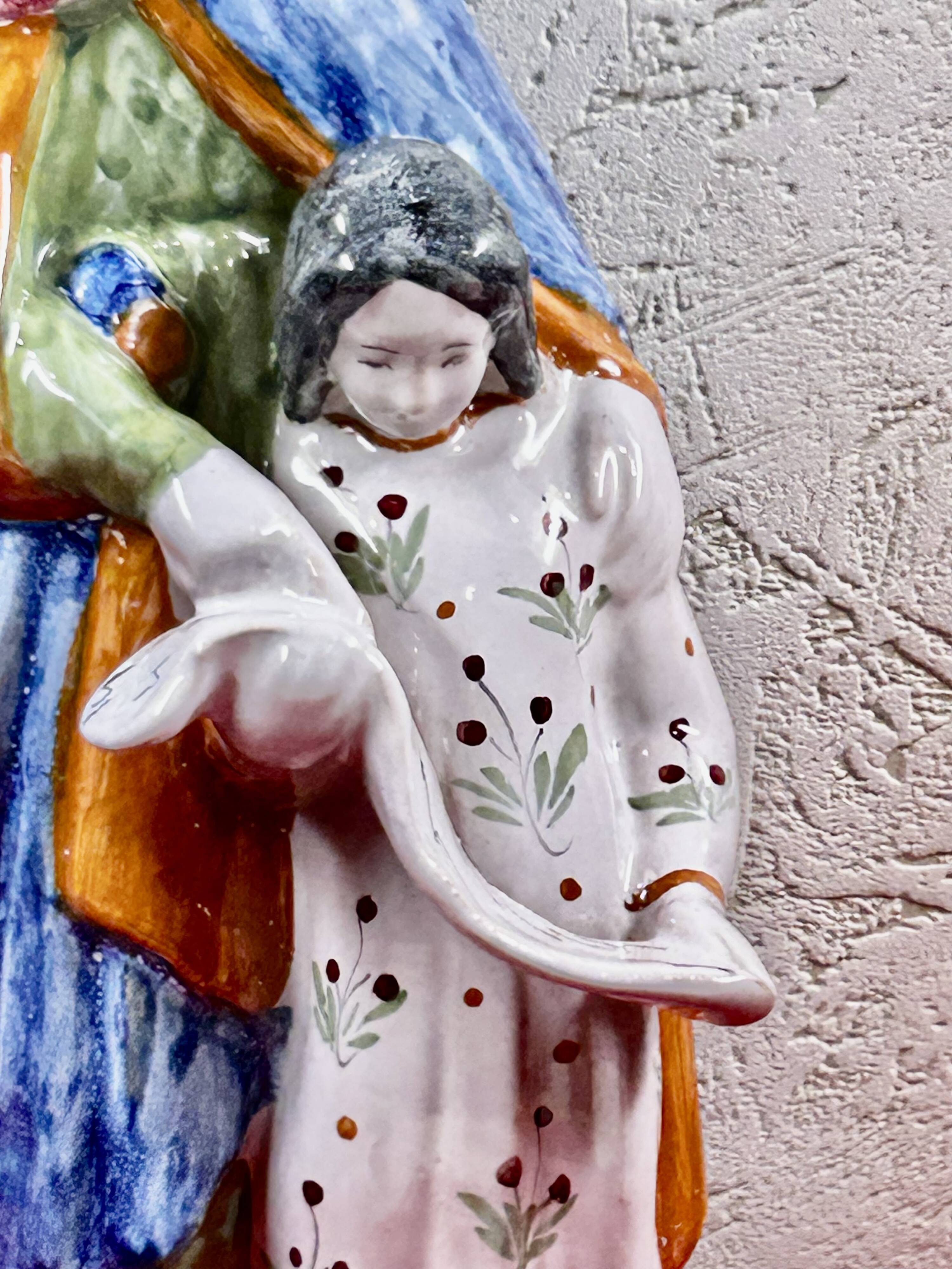 Large statue of Saint Anne Teaching the Virgin Mary to Read Malicorne 38cm