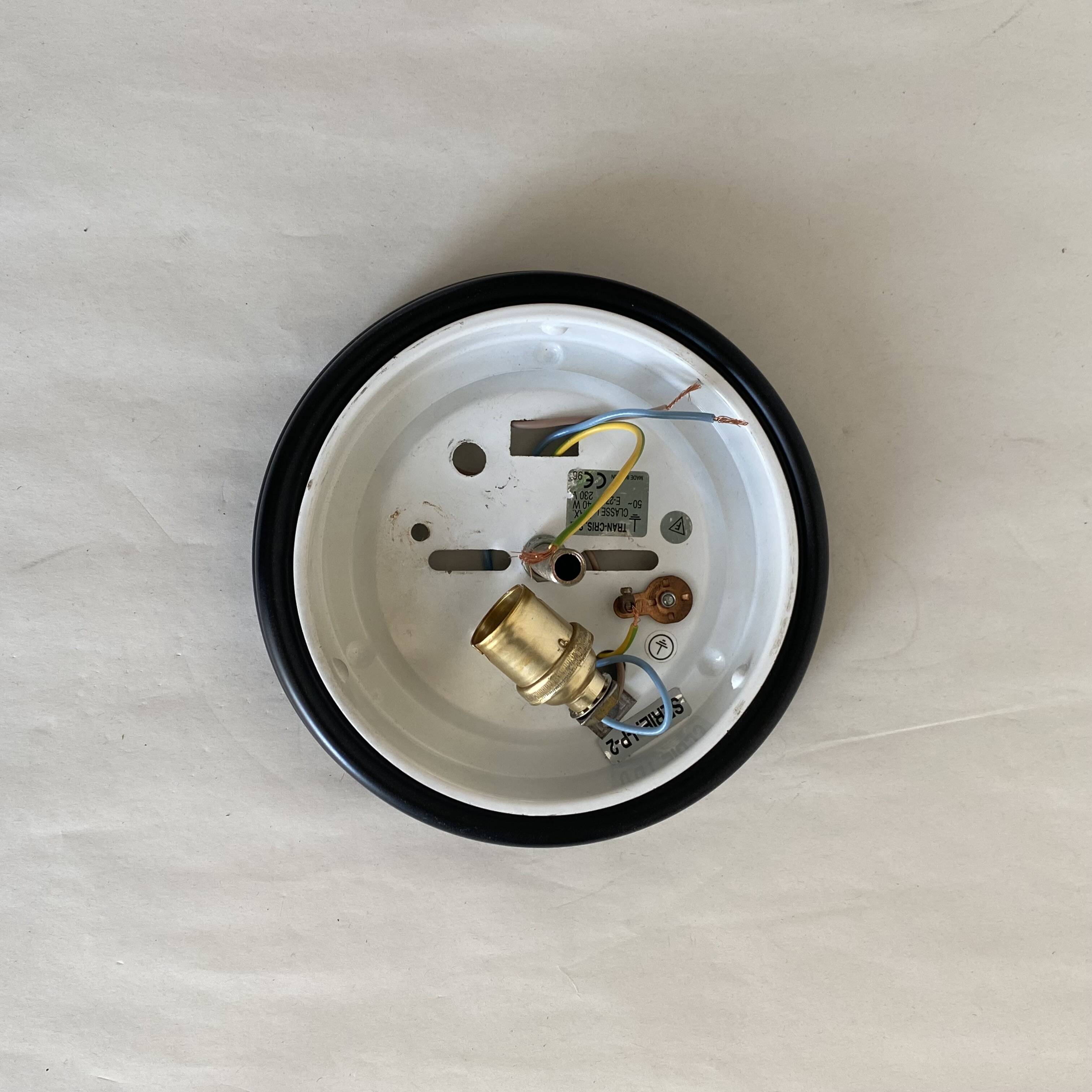 Small glass ceiling light from the 1980s, antique transparent light fixture