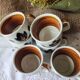 Set of 6 Boch La Louvière cups – Kimono model – Belgian vintage