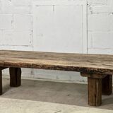 Sturdy old industrial coffee table in oak