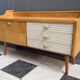Low sideboard, white leatherette drawer fronts, 1960s