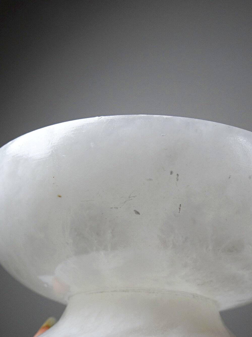 Coupe ou vide-poche vintage en albâtre blanc, Italie années 60-70