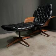 Iconic "Mr. Chair" Armchair & Ottoman – George Mulhauser for Plycra