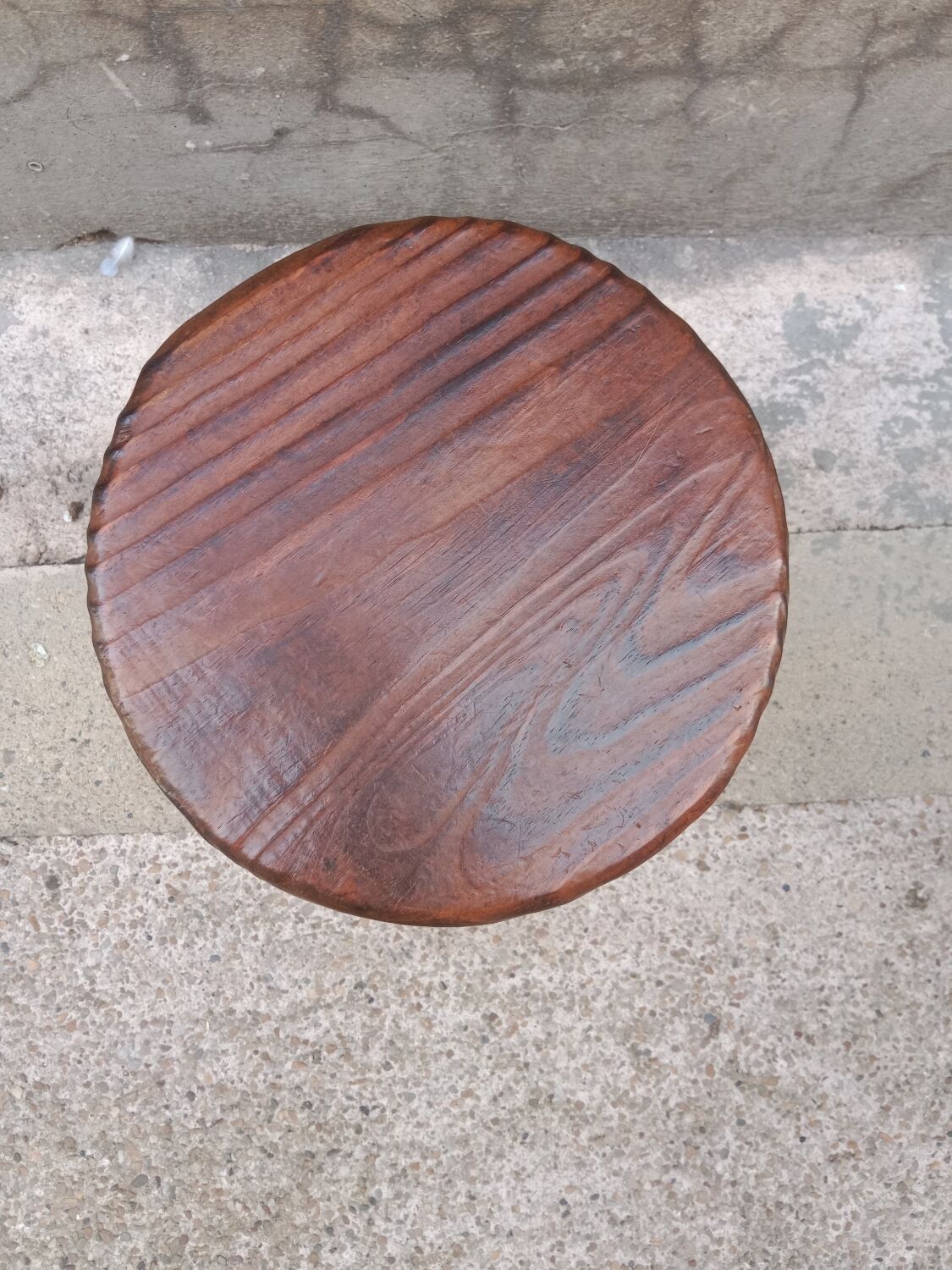 Beaded wood tripod stool